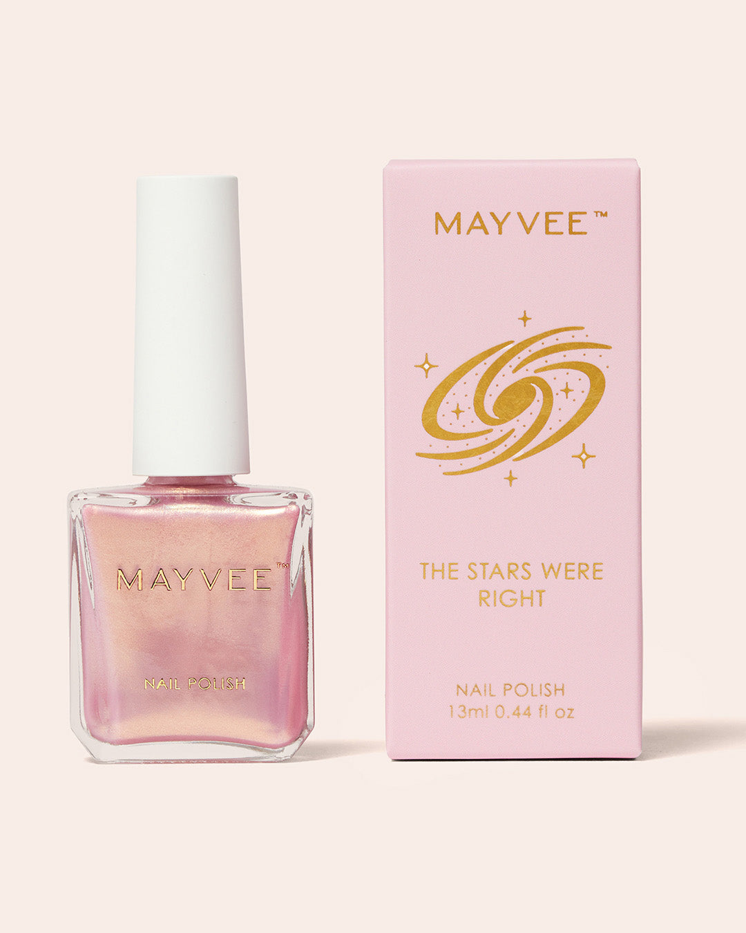Pink nail polish bottle with matching box, MayVeeT