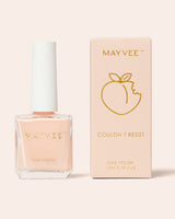 Peach nail polish bottle and box by MAYVEE