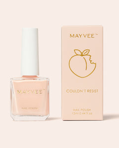 Peach nail polish bottle and box by MAYVEE