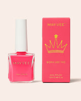 Fuchsia nail polish bottle with box, glossy finish