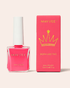 Fuchsia nail polish bottle with box, glossy finish