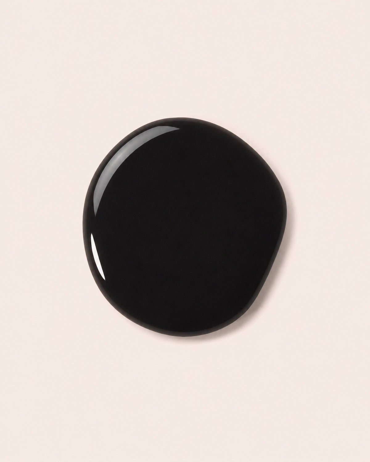 Black nail polish bottle cap, round glossy top