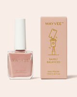 Mayvee Barely Balanced nail polish bottle and box, dusty rose pink, 13 ml